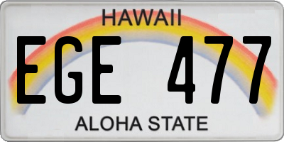 HI license plate EGE477