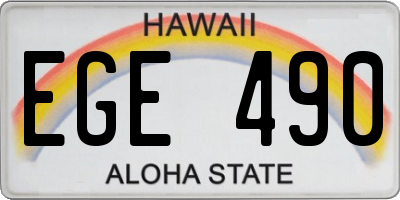 HI license plate EGE490