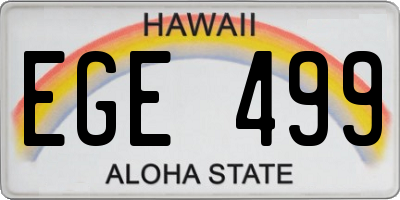 HI license plate EGE499