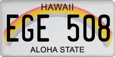 HI license plate EGE508