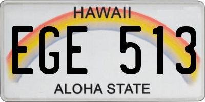 HI license plate EGE513
