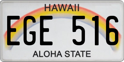 HI license plate EGE516