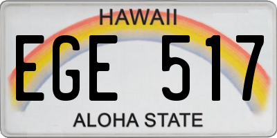 HI license plate EGE517