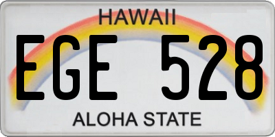 HI license plate EGE528