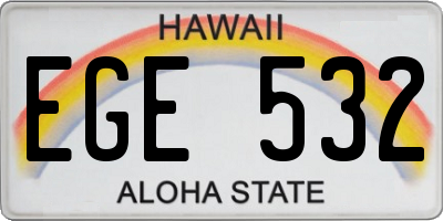 HI license plate EGE532