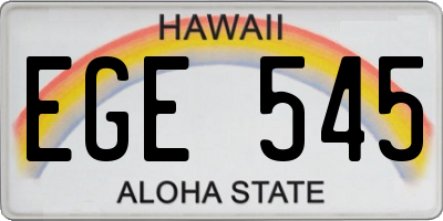 HI license plate EGE545