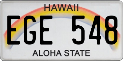 HI license plate EGE548