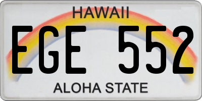 HI license plate EGE552