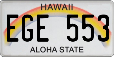 HI license plate EGE553