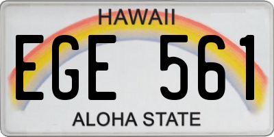 HI license plate EGE561