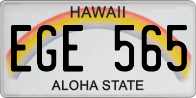 HI license plate EGE565