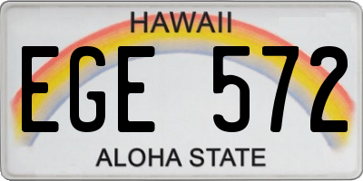 HI license plate EGE572