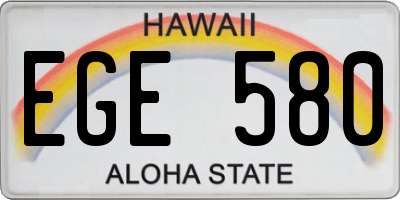 HI license plate EGE580