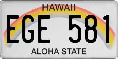 HI license plate EGE581