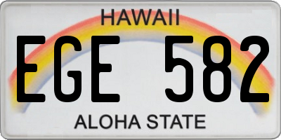 HI license plate EGE582