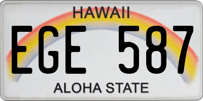 HI license plate EGE587