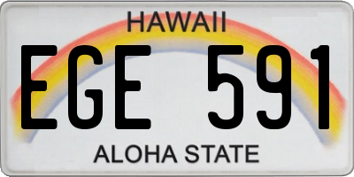 HI license plate EGE591