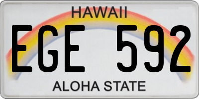 HI license plate EGE592