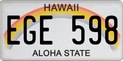 HI license plate EGE598