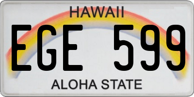 HI license plate EGE599
