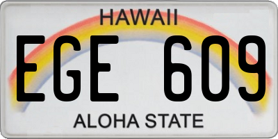 HI license plate EGE609