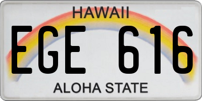 HI license plate EGE616