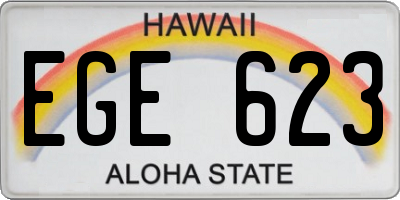 HI license plate EGE623