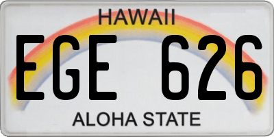 HI license plate EGE626