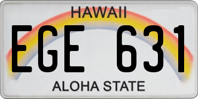 HI license plate EGE631