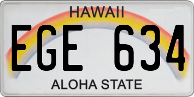 HI license plate EGE634