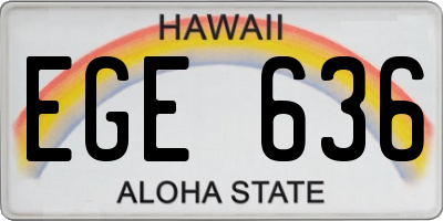 HI license plate EGE636