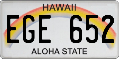 HI license plate EGE652