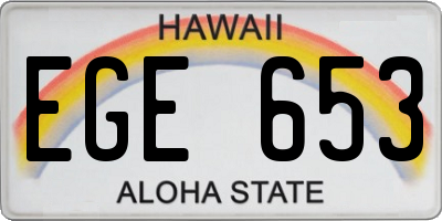HI license plate EGE653