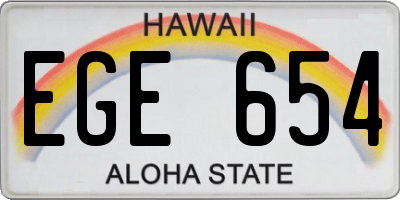 HI license plate EGE654