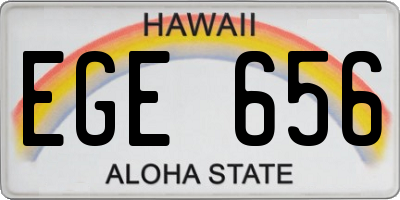 HI license plate EGE656