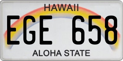 HI license plate EGE658