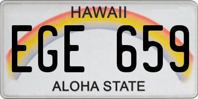 HI license plate EGE659