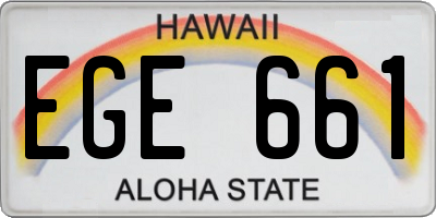 HI license plate EGE661