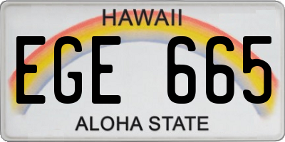 HI license plate EGE665