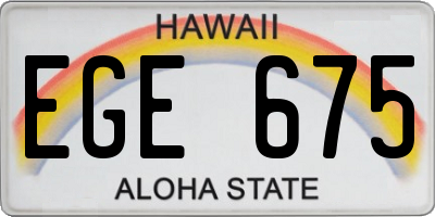 HI license plate EGE675