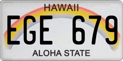 HI license plate EGE679