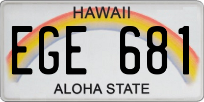 HI license plate EGE681