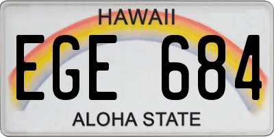 HI license plate EGE684