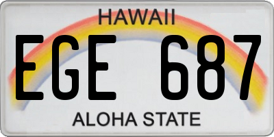 HI license plate EGE687