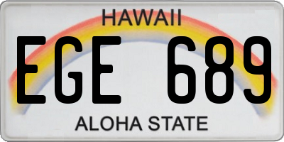 HI license plate EGE689