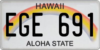 HI license plate EGE691
