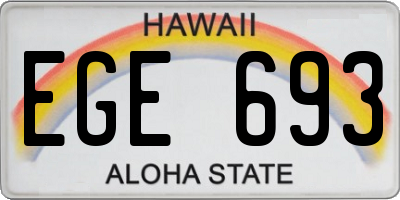 HI license plate EGE693