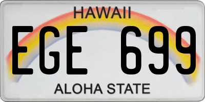 HI license plate EGE699