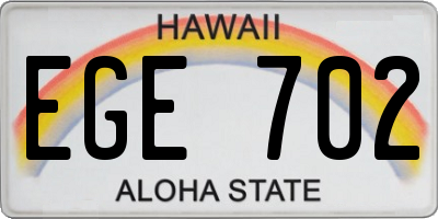 HI license plate EGE702