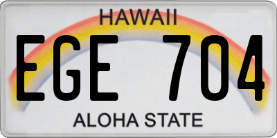 HI license plate EGE704
